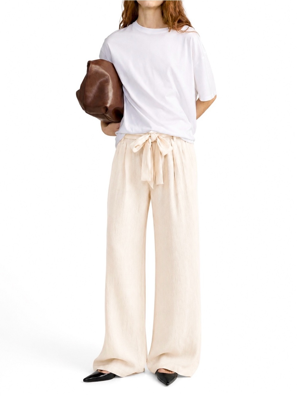 NWOT Rails Wide Leg Cream Linen Pants w/ Removable Tie & Deep Pockets | Small
